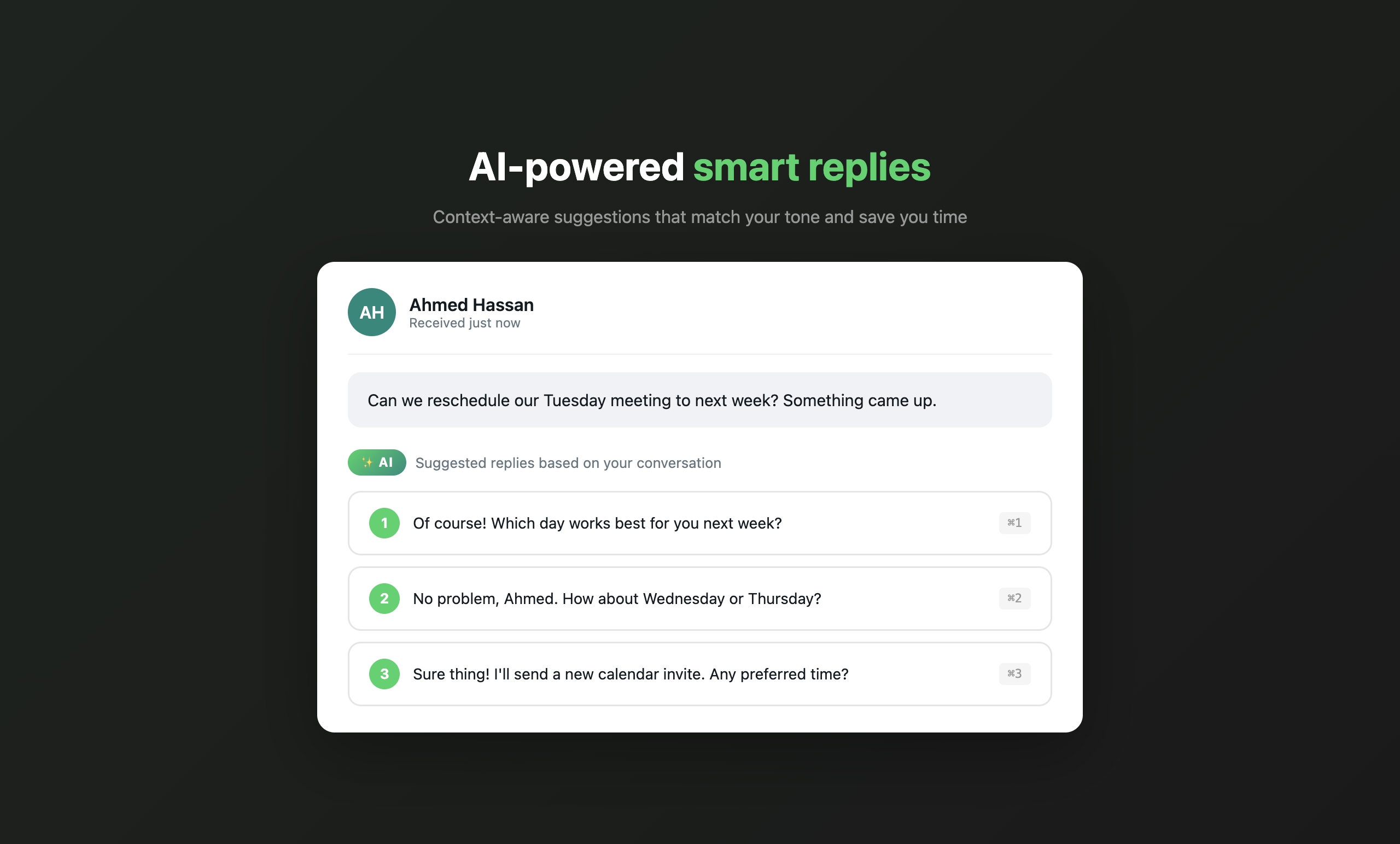 AI-powered smart reply suggestions in SupaMsg